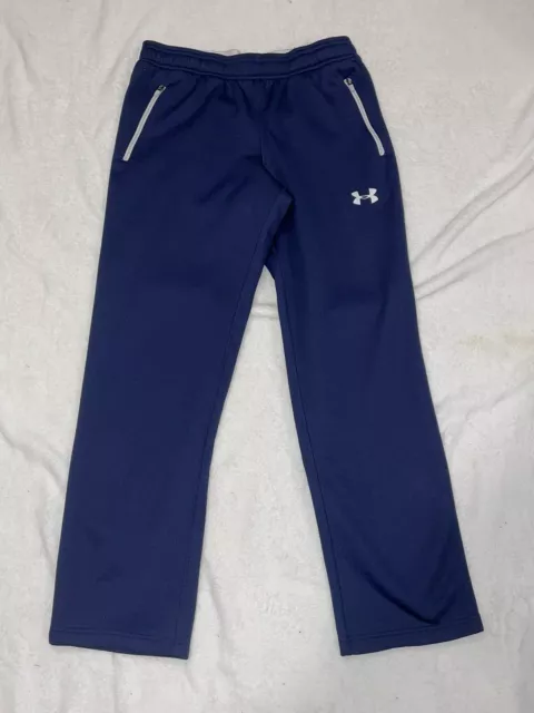 Boys Navy Blue Under Armour Coldgear Athletic Pants Size Youth Large YLG