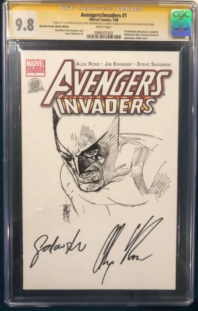 ALEX ROSS signed ORIGINAL ALEX MALEEV Sketch Art CGC 9.8 Wolverine X-Men Logan