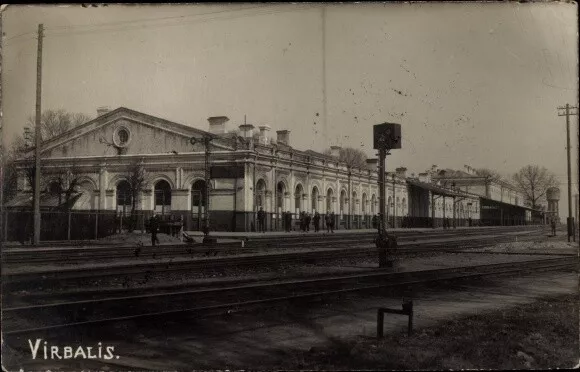 Foto Ak Wirballen Virbalis Ostpreußen, Bahnhof, Gleisseite - 10831515