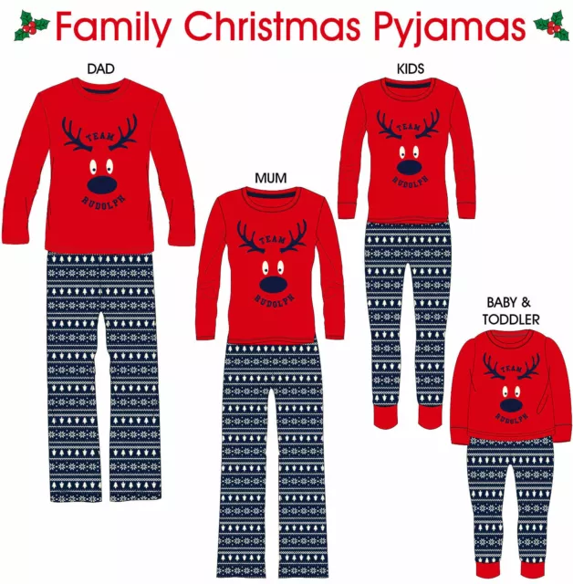 Family Matching Pjs Mens Women Kids Christmas Pyjamas Xmas Nightwear PJs Sets