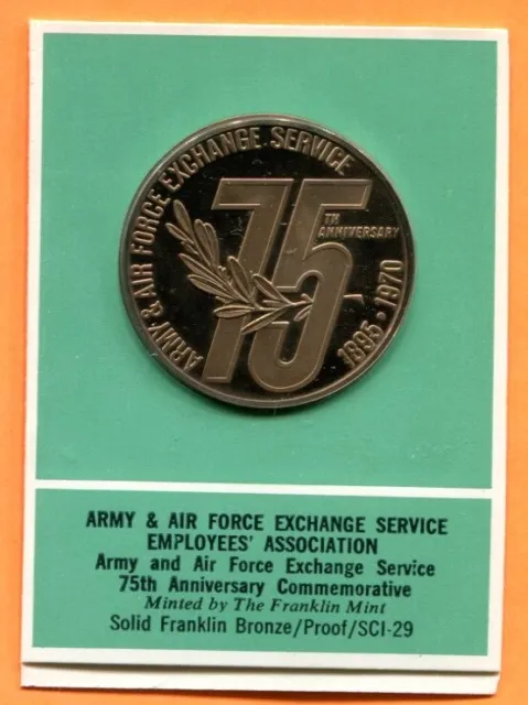 1970 Army & Air Force Exchange Service 75th Anniversary Bronze 39mm See Scans