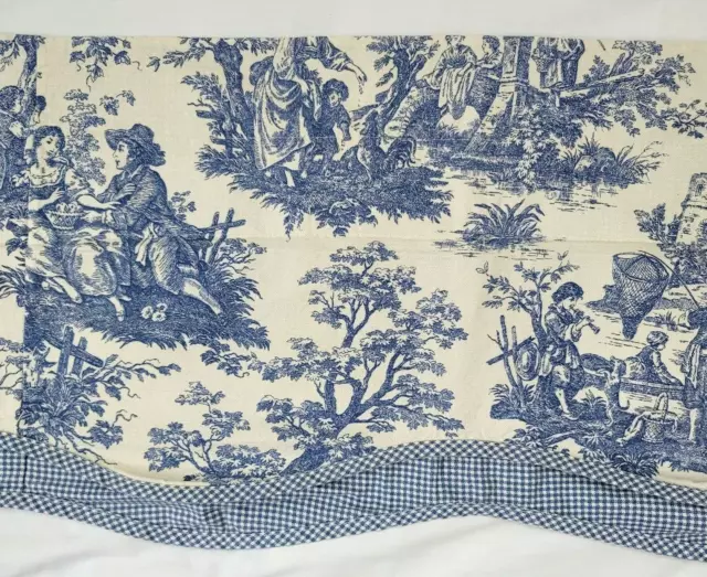 2 cenefas Waverly Charmed Life Cornflower azul victoriano festoneadas 75x15