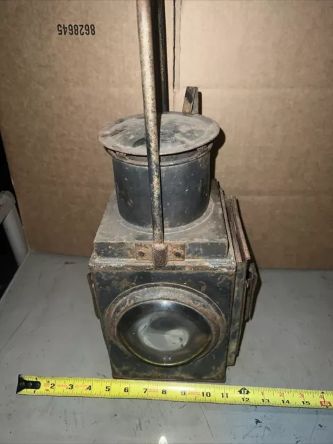 OIL RAIL LAMP BR(W) TRAIN  SIGNAL, CAST IRON  2 Way LAMP Lantern Light