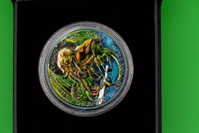 "The Great Old One: Cthulhu Black Ruthenium Green"  1oz  Silber Tokelau 2021