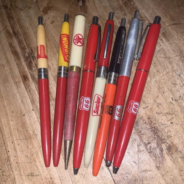 VGT LOT 7 ADVERTISING PENS & One Pencil Texaco GAS Phillips Fairmont NO SINCLAIR