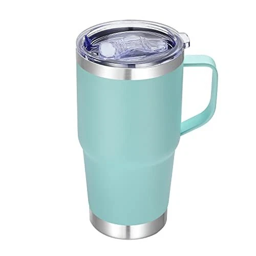 20 Oz Stainless Steel Tumbler with Handle Metal Insulated Coffee Travel Mug with