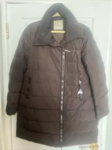 Moncler Womens Size 5 Brown Insulated Winter Coat Fair Cond Made In Armenia!