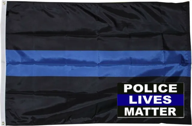 Wholesale Combo 3x5 Police Thin Blue Line Flag & Police Lives Decal Sticker