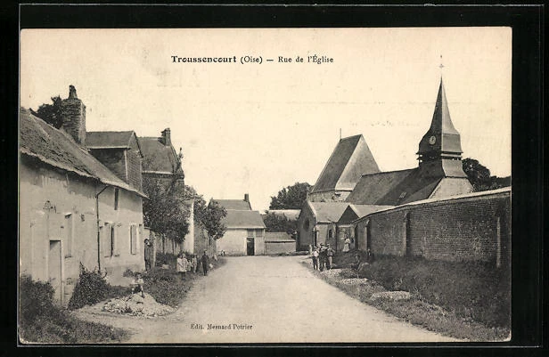 CPA Troussencourt, Rue de l´Église, vue de la rue