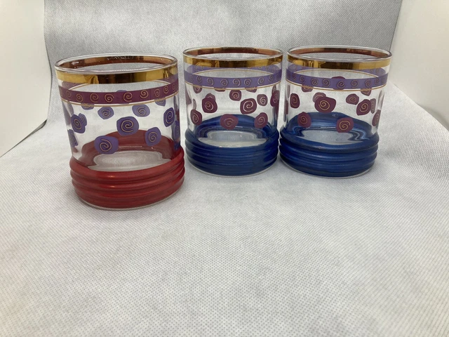 3 vasos de whisky vintage Sakura Sango Sue Zipkin Rocks vaso para beber mucho