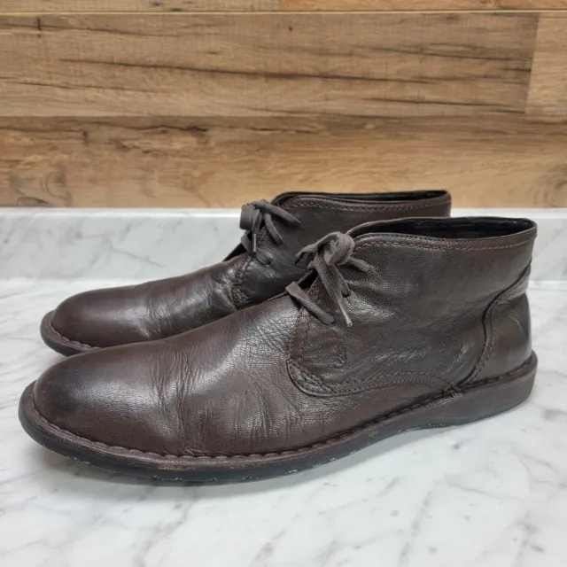 Mens 13 M John Varvatos Star USA Hipster Chukka Boot Brown Leather Ankle Lace-Up