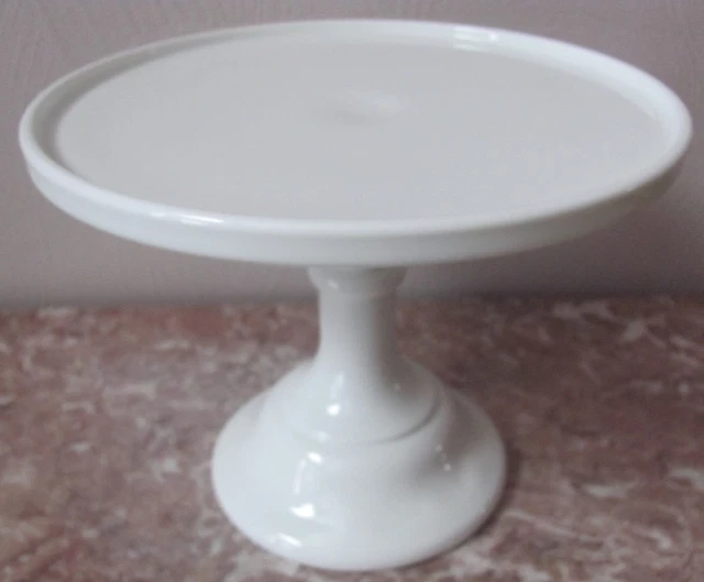 Cake Plate Pastry Tray Bakers Cupcake Stand Plain & Simple Mosser Milk Glass 9"