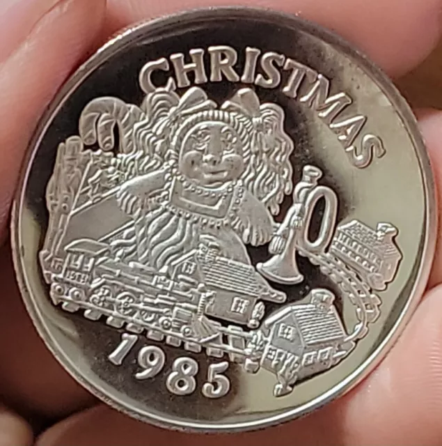1 OZ 999 Silver 1985 Christmas Dahlonega Mint Round