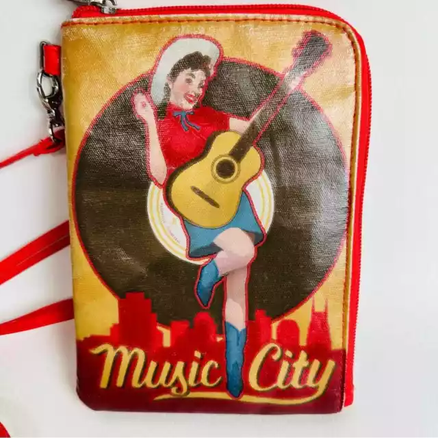 Alicia Klein Red Music City Wallet Shoulder Purse Crossbody Bag Red