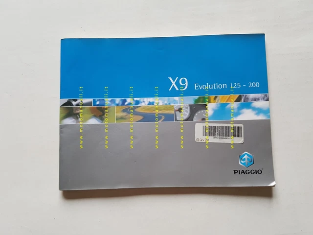 Piaggio X9 Evolution 125 -200 2003 manuale uso manutenzione originale italiano