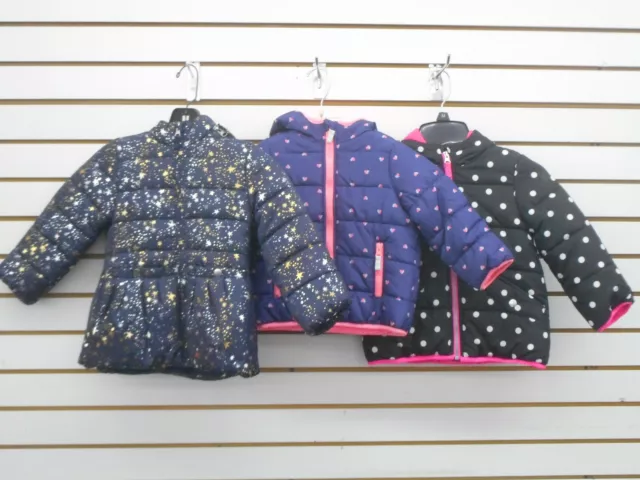 Infant & Toddler Girls Assorted Style Hooded Puffer Jackets Sizes 24 Month & 3T