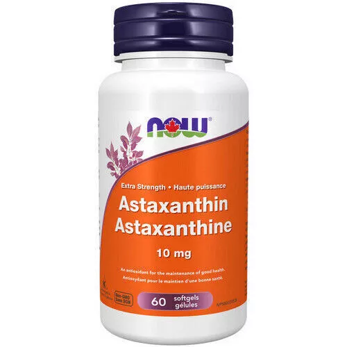 Astaxantina 10MG 60 Cápsulas Blandas Por Now