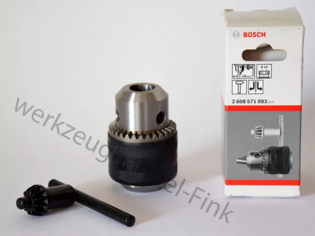 BOSCH Zahnkranzbohrfutter 3,0mm - 16mm / B18 Konus Aufnahme mit Schlüssel