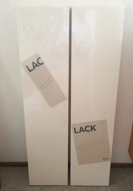 2 x new IKEA white LACK floating shelves 110cm x 26cm