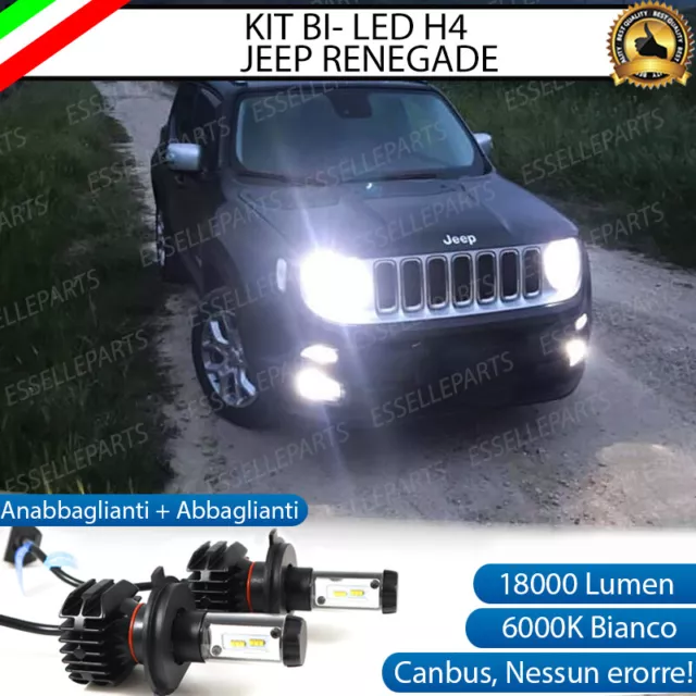 Kit Led H4 6000K Jeep Renegade 18000 Lumen Canbus Xeno Xenon 100% No Errore
