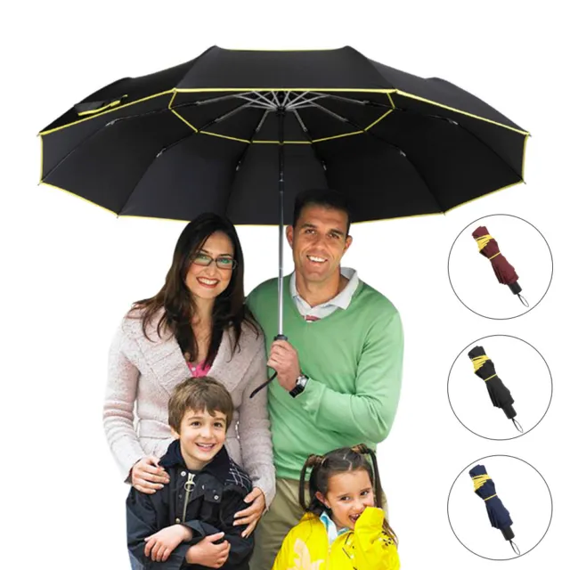 45" Extra Oversize Large Compact Golf Umbrella Double Canopy Vented Windproof +