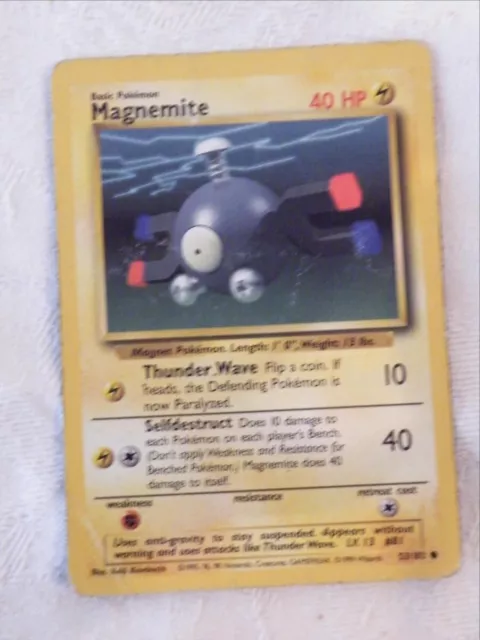 CARTE POKEMON MAGNEMITE 40HP 1ère générat 1999 53/102  rare ENGLISH