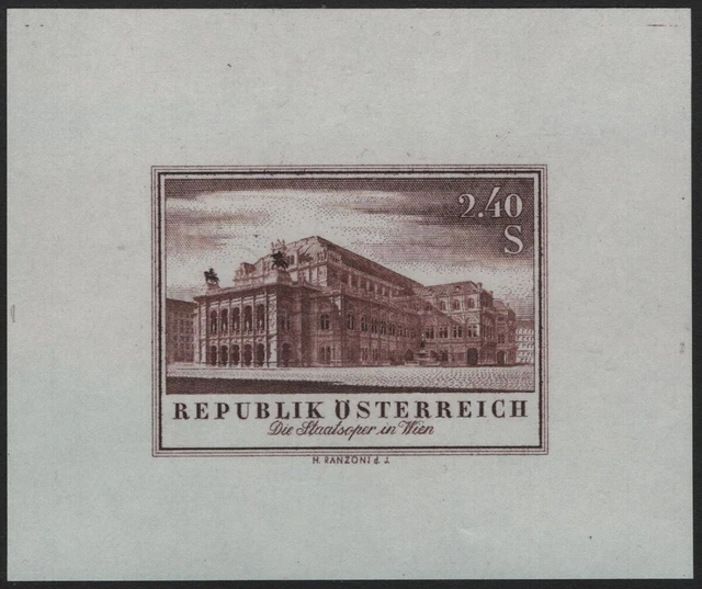 Österreich ANK 1030 PU III MICHEL 1021 P U Staatsoper EINZELABZUG  ATTEST  RR