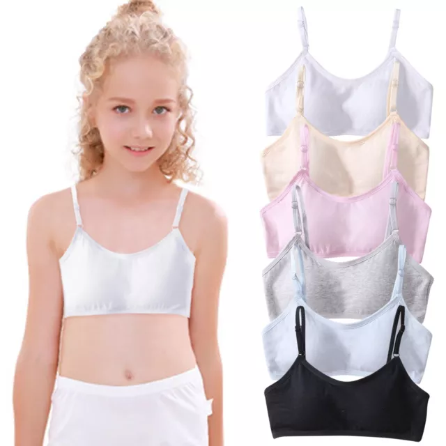 Kids Girls Underwear Sport Training Tank Cotton Puberty Teenage Breathable Bras