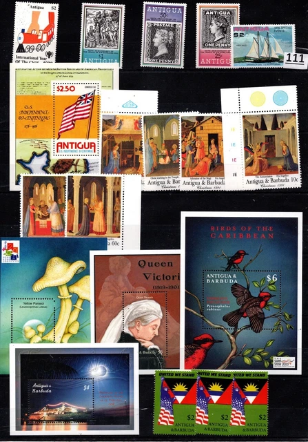 // Antigua And Barbuda - Mnh - Birds, Statue Liberty, Mushrooms, Art - Wholesale