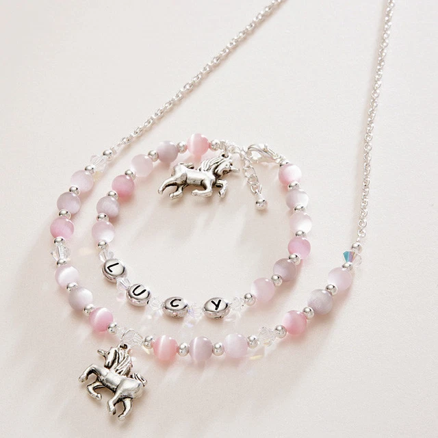 Personalisiertes Schmuckset für Mädchen, Kinderschmuck, Halskette und Armband