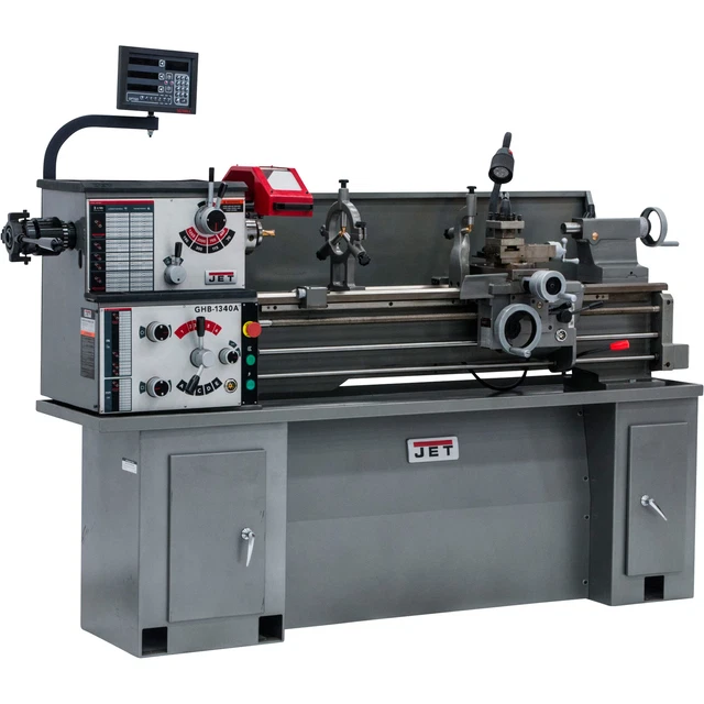 JET Geared Head Bench Lathe w/Acu-Rite 203 DRO & Collet Closer- 13inx40in