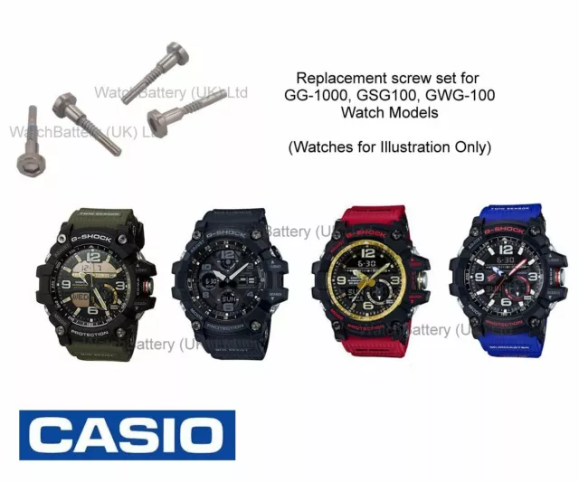 GENUINE CASIO SCREW Set for fitting GG 1000 GG1035A GSG 100 GWG 100 watch straps 11.99 PicClick UK