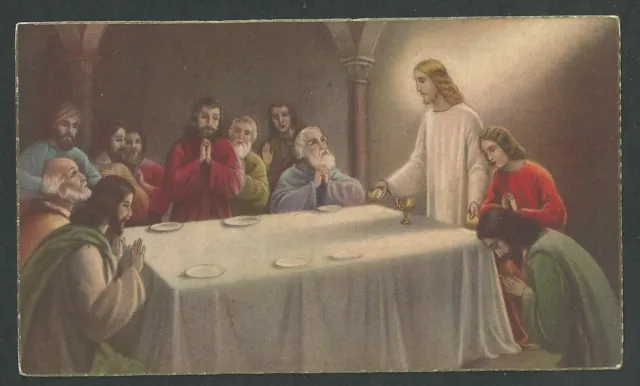 Estampa antigua de la Santa Cena andachtsbild santino holy card santini