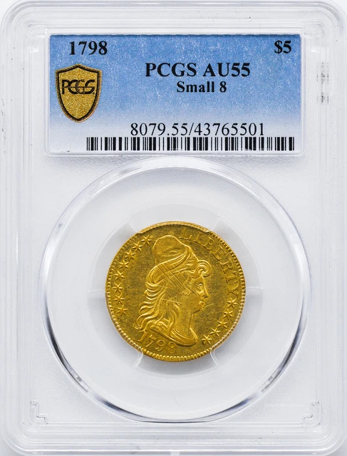 1798 Draped Bust $5 Pcgs Au 55