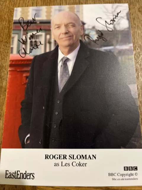 BBC EastEnders Les Coker Roger Sloman Signed Cast Card Autograph