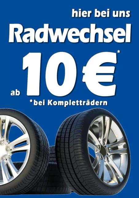 Plakat Radwechsel DIN A0 Reifenservice Banner Werbung KFZ Auto wasserfest 10€