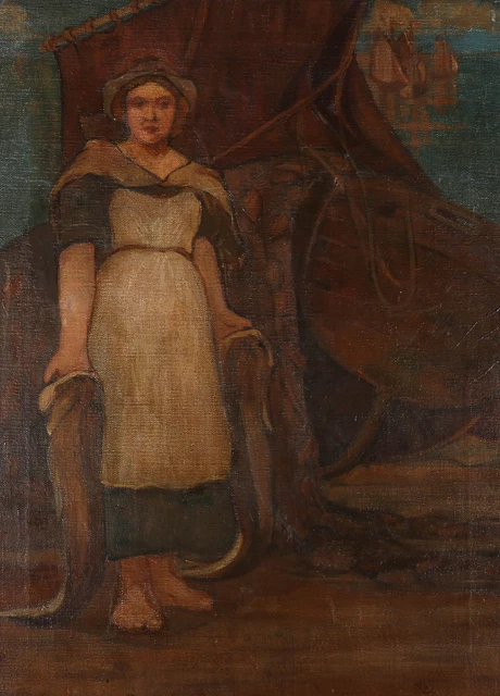 Late 19th Century Oil - Fisherwoman