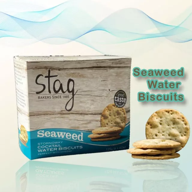 Stag Bakers Seaweed Biscuits Stornoway Cocktail Oatcake High-Quality 125g X 4