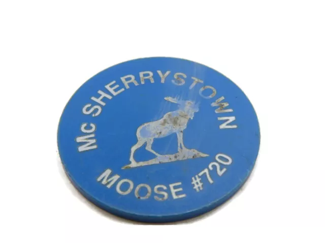 McSherrystown Moose #720 Mixed Drink Token Chip Blue