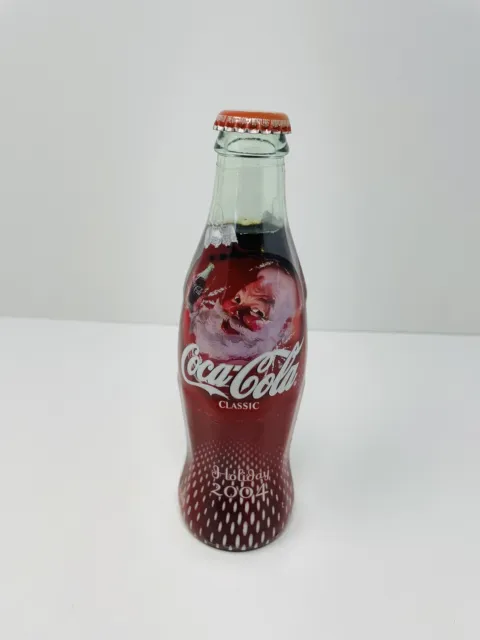 Coca-Cola Coke Classic Bottle Full Wrapped Christmas Santa Holiday 2004 Sundblom