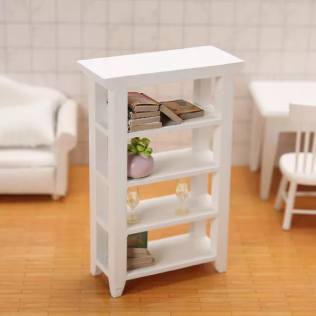 1:12 Dollhouse Bookshelf Miniature Wooden Modern Furniture Cabinet Shelf DecorAW