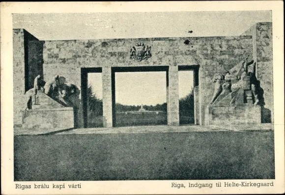Ak Riga Lettland, bralu kapi varti, Indgang til Helte Kirkegaard,... - 10701513