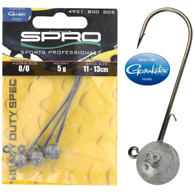 Spro Jigkopf Round Jig 90 HD Gr.1/0-12/0 Jighead Gamakatsu Haken Baitholder