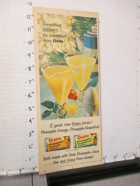 newspaper ad 1959 DOLE pineapple orange grapefruit fruit juice drink mix can #2
