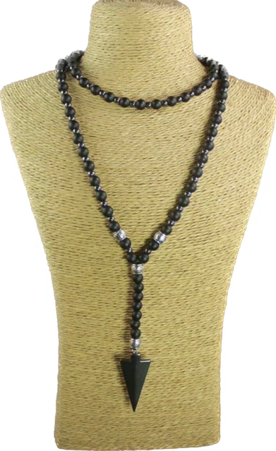 Collier Perles Labradorite Et Hématite Avec Pendentif Croix – Longueur 46-50cm – Neuf Avec étiquettes – Lithothérapie