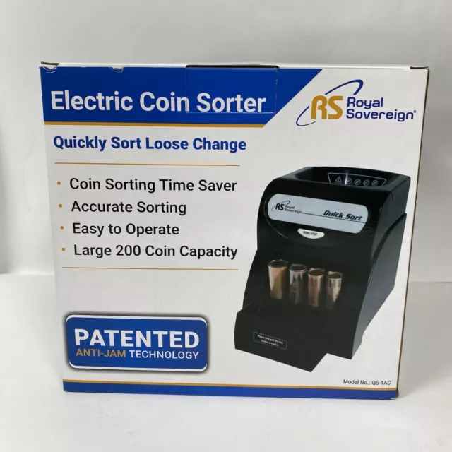 Royal Sovereign One Row Electric Anti-Jam 200 Coin Sorter QS-1AC