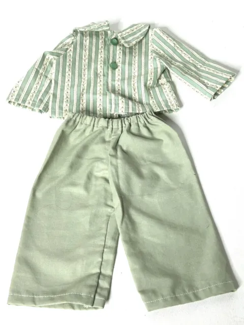 18" doll Outfit Green Pants Floral Button Top fits American Girl doll