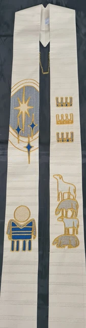 SEHR SCHÖNE STOLA 195 cm mit STICKEREI PRIESTERSTOLA SLABBINCK BELGIEN LITURGIE