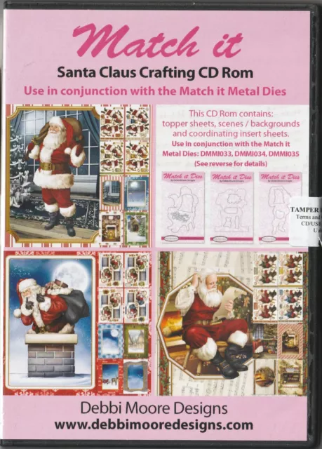 DEBBIE MOORE - "Santa Claus" Match It CD Rom - Christmas Paper Crafts / Toppers