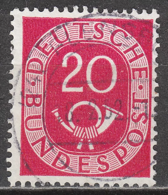 Bund, Mi.Nr. 130, 20 Pf. Posthorn mit klasse Vollstempel "Flensburg"